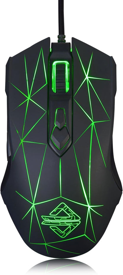 AJ52 Watcher RGB Gaming Mouse, Programmable 7 Buttons, Ergonomic LED Backlit USB Gamer Mice Computer Laptop PC, for Windows Mac OS Linux, Star Black